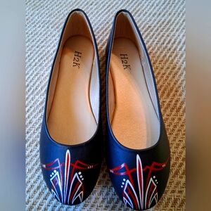 H2K Black and Red Patterned Flats